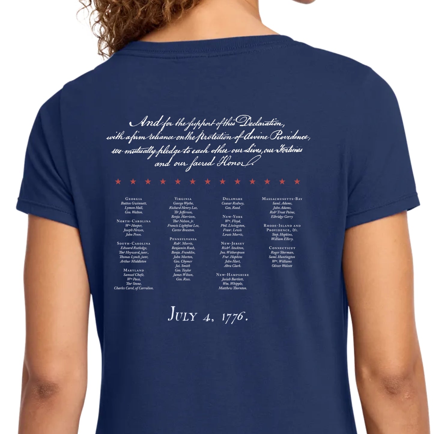 "Our Sacred Honor" Declaration of Independence 1776 Women's v-neck shirt