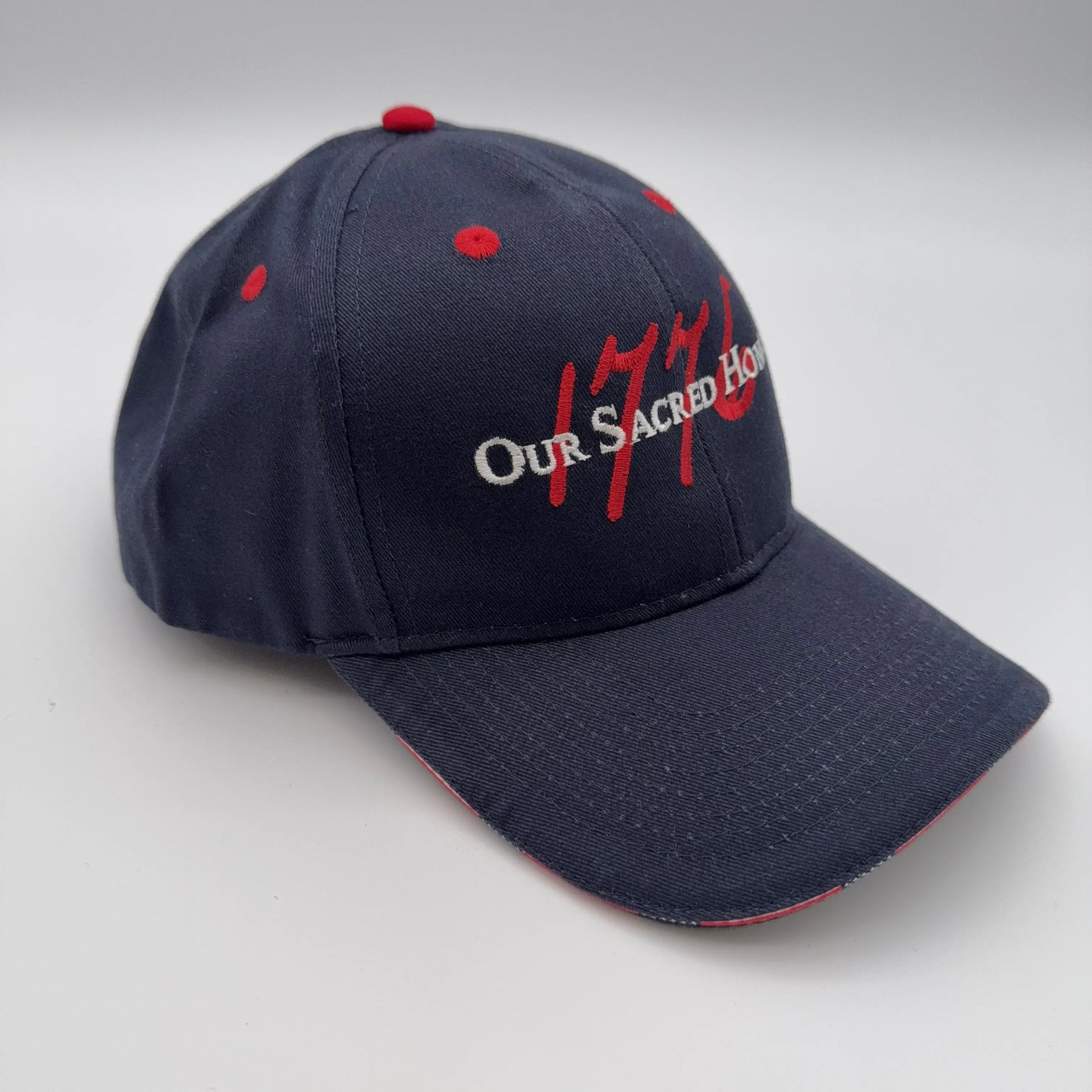 Embroidered "Our Sacred Honor" Declaration of Independence 1776 cap  in Navy from The History List Store