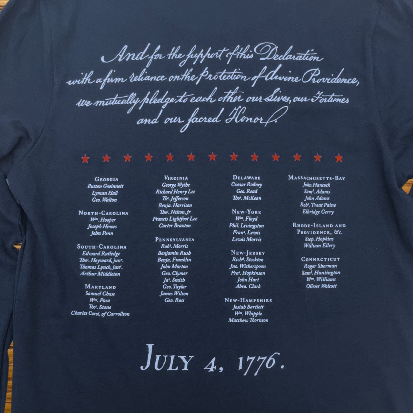 "Our Sacred Honor" Declaration of Independence 1776 Shirt — Made in America