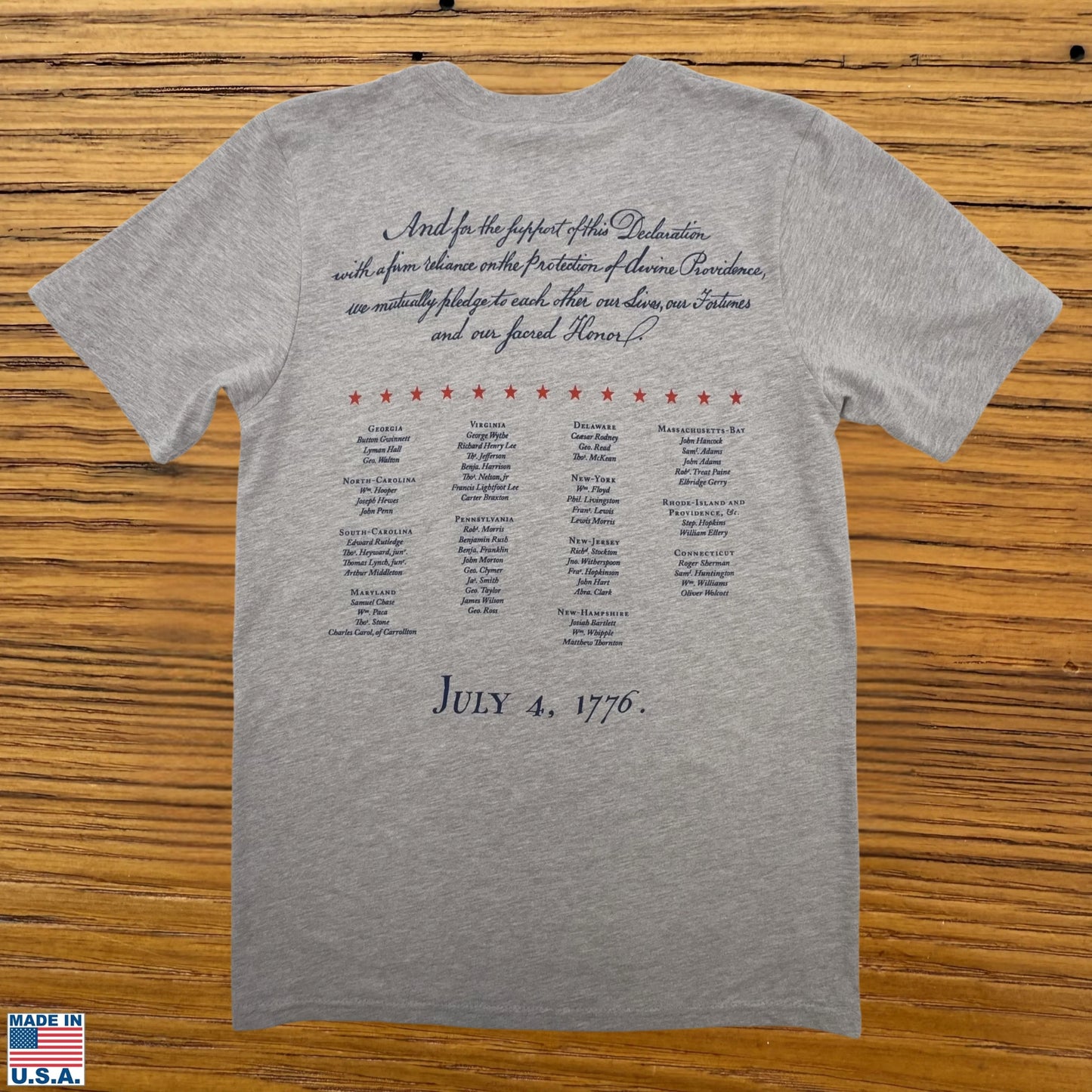 "Our Sacred Honor" Declaration of Independence 1776 Shirt — Made in America