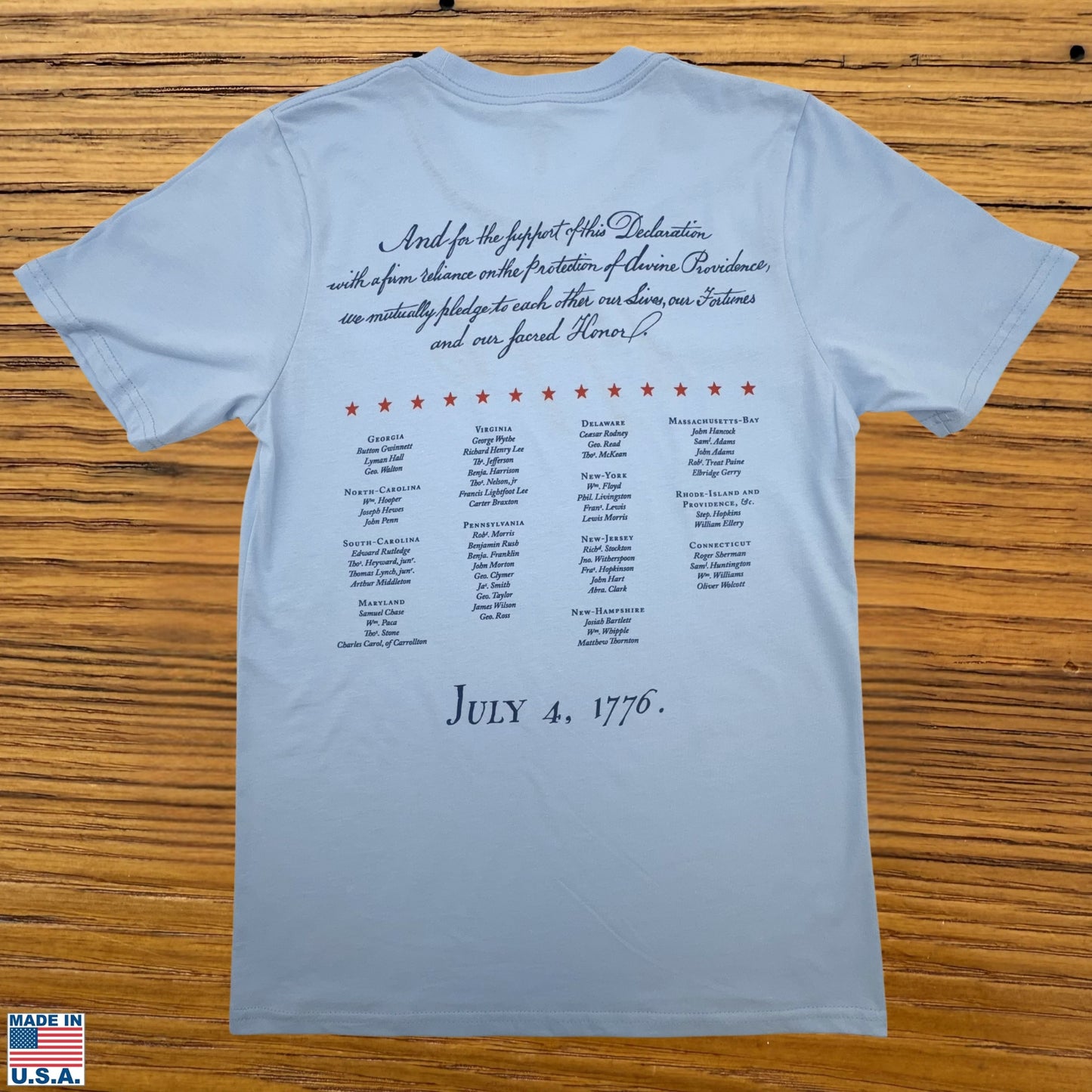 "Our Sacred Honor" Declaration of Independence 1776 Shirt — Made in America