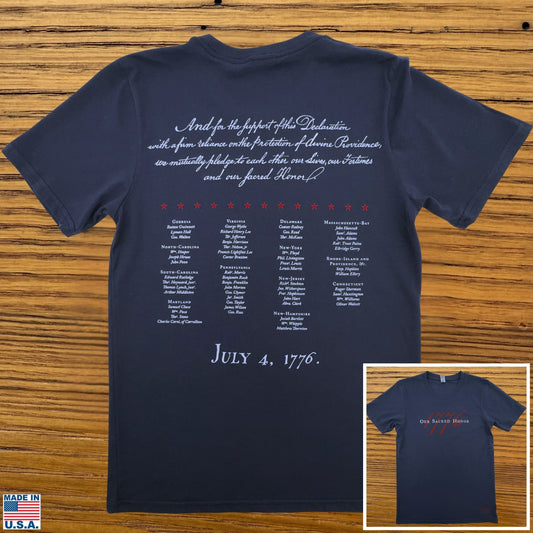 "Our Sacred Honor" Declaration of Independence 1776 Shirt — Made in America