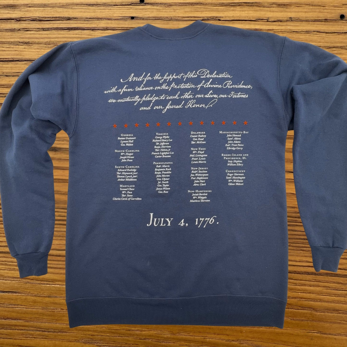 "Our Sacred Honor" Declaration of Independence 1776 Crewneck sweatshirt