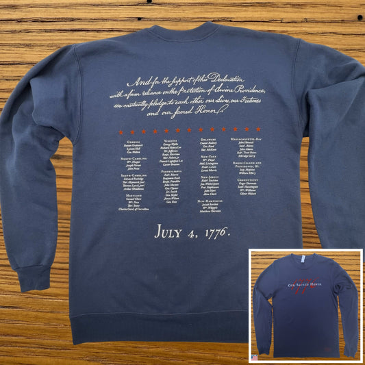 "Our Sacred Honor" Declaration of Independence 1776 Crewneck sweatshirt