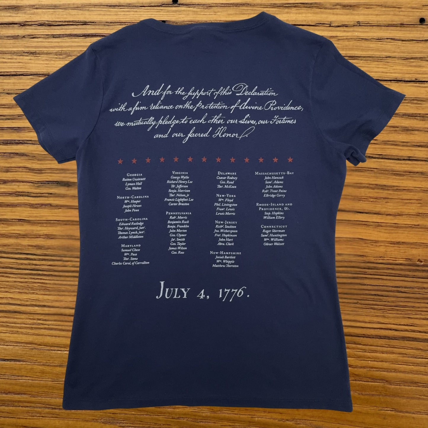 "Our Sacred Honor" Declaration of Independence 1776 Women's v-neck shirt