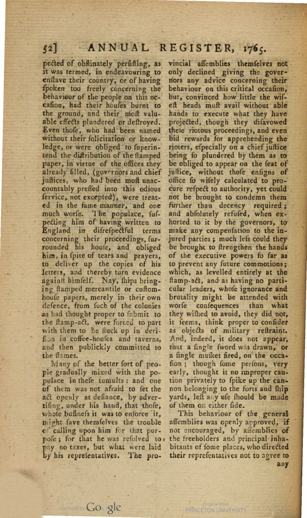 Annual Register for 1765 — Includes the passage and implementation of the Stamp Act