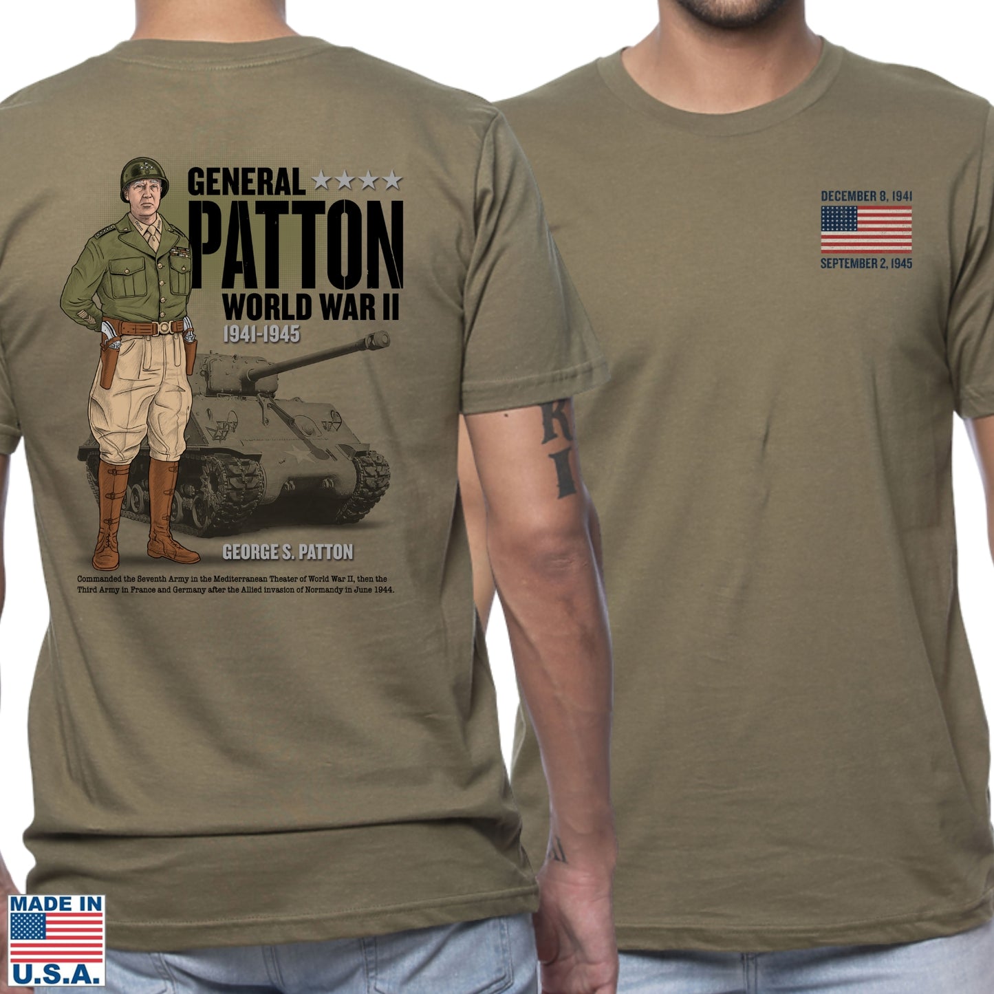 General George S. Patton  —  Our original design on a Made in America shirt