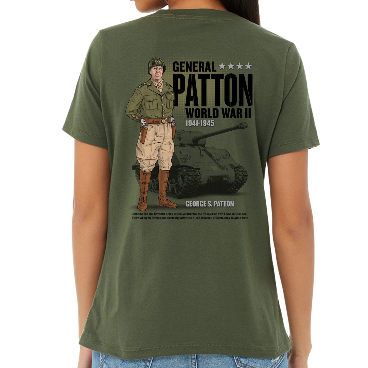 General George S. Patton  —  Our original design on a women's v-neck
