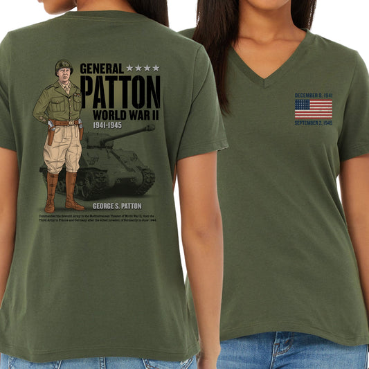 General George S. Patton  —  Our original design on a women's v-neck