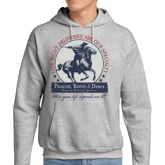 "Prescott, Revere & Dawes Express Delivery Service" Hooded sweatshirt