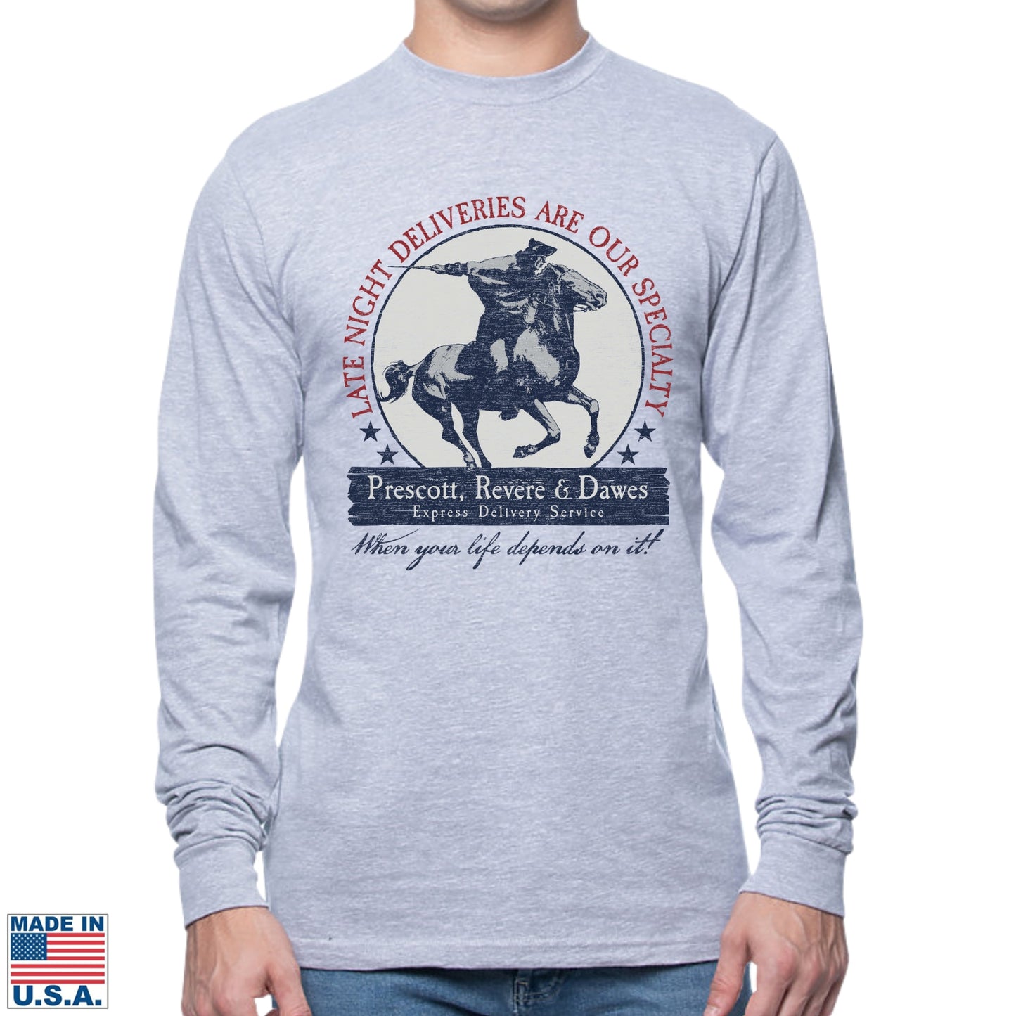 "Prescott, Revere, and Dawes Express Delivery Service" Made in America Long-sleeved shirt