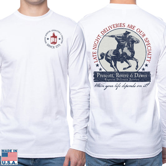 "Prescott, Revere, and Dawes Express Delivery Service" Made in America Long-sleeved shirt