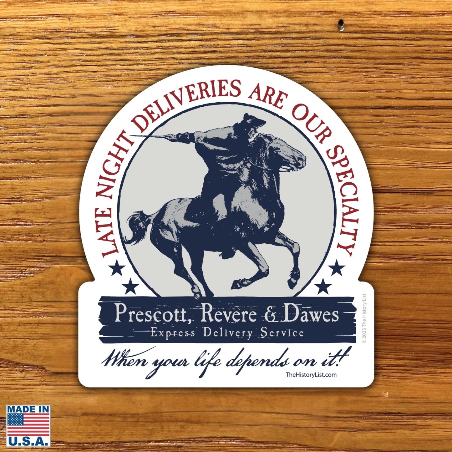 "Prescott, Revere & Dawes Express Delivery Service" Sticker