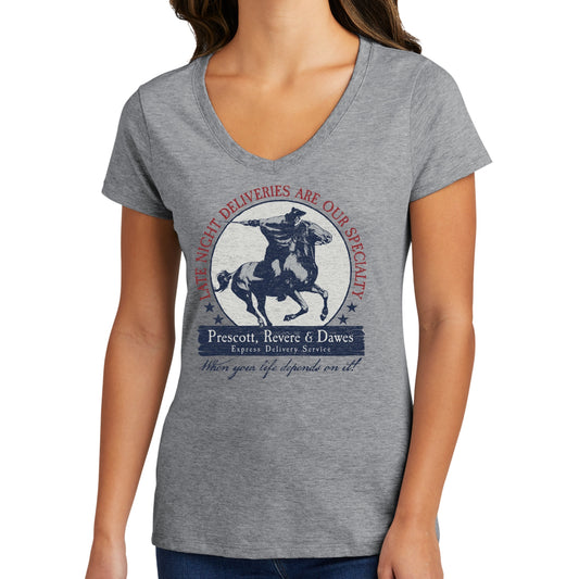 "Prescott, Revere, and Dawes Express Delivery Service" Women's v-neck shirt