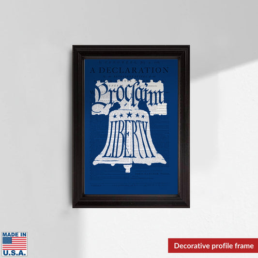 "Proclaim Liberty” on a Boston broadside of the Declaration of Independence — Blue