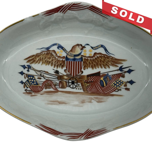 Small dish with eagle with shield and banner