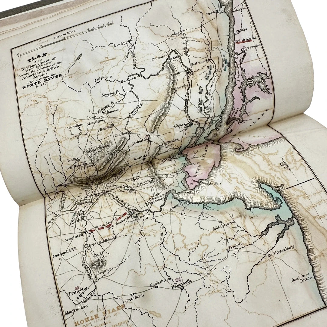 1805 "Atlas to Marshall's Life of Washington" —  Ten hand-colored highly-detailed maps showing military engagements