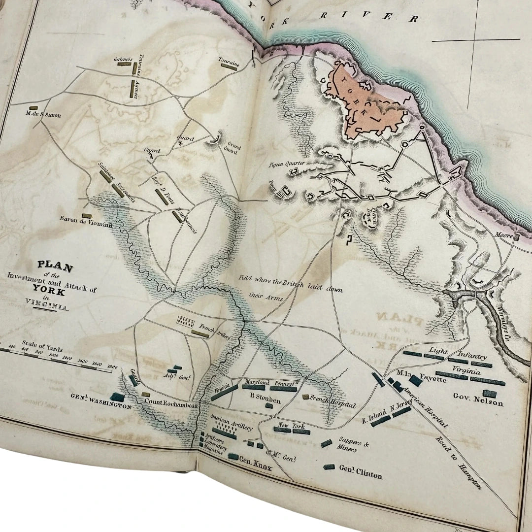 1805 "Atlas to Marshall's Life of Washington" —  Ten hand-colored highly-detailed maps showing military engagements