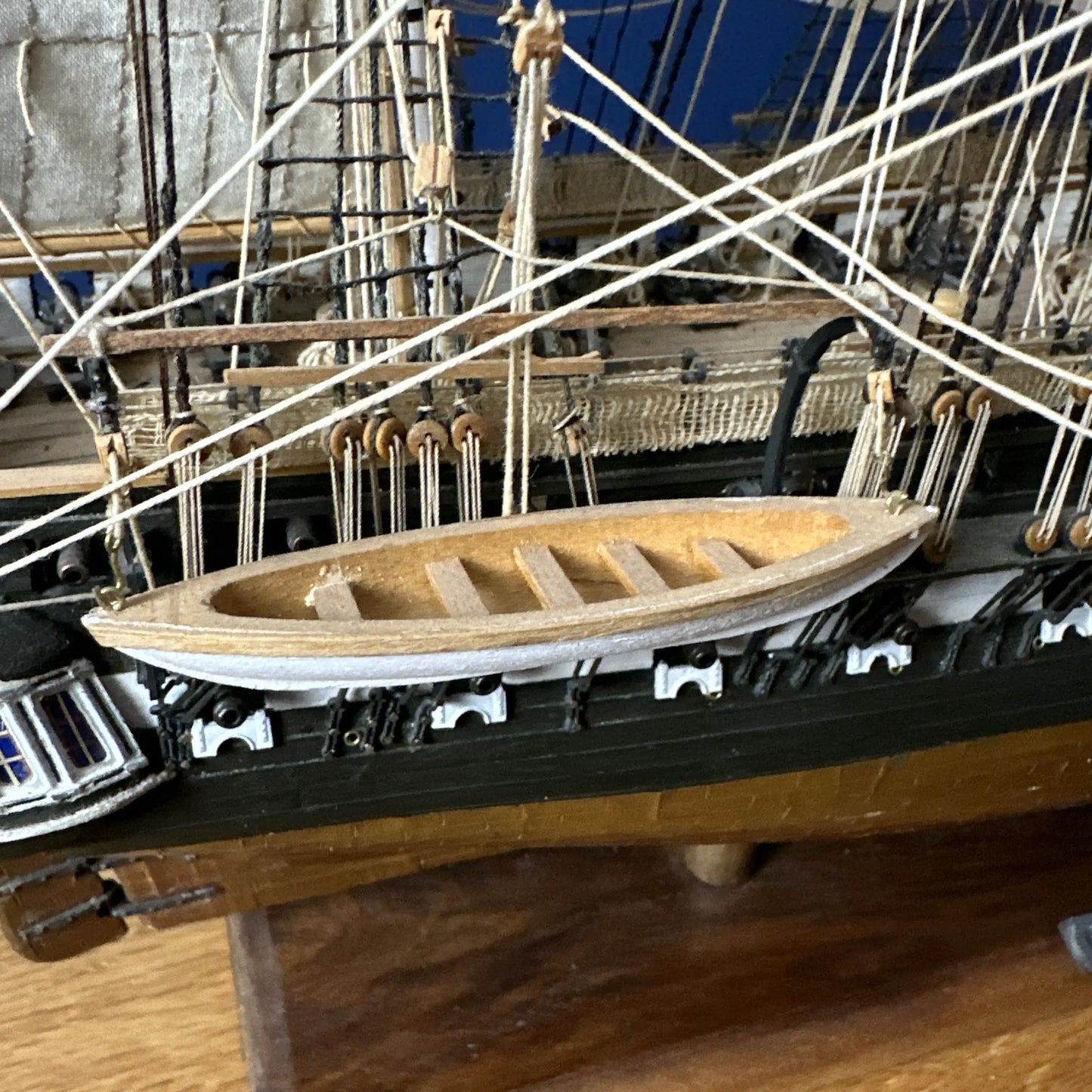 USS Constitution Models—Enclosed in glass with a custom built display table