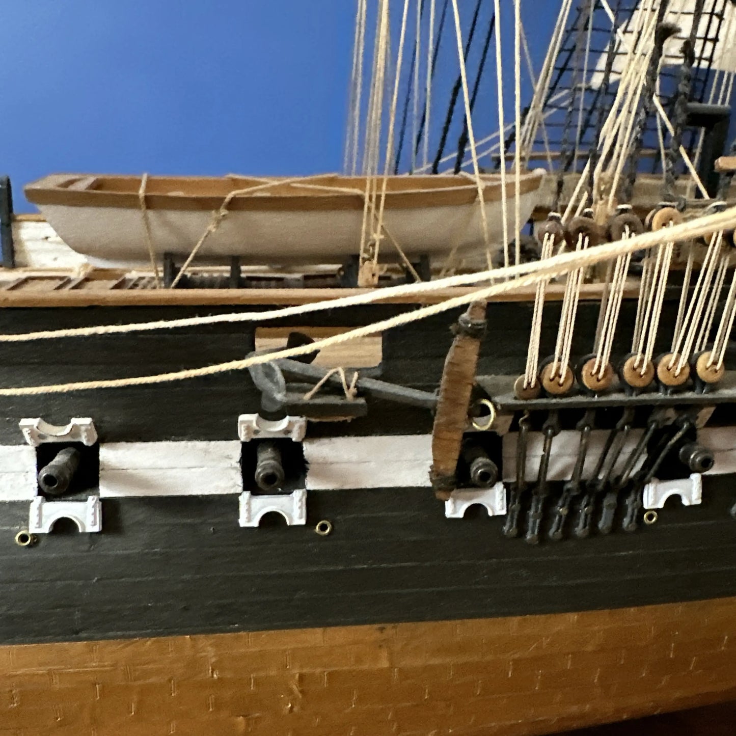 USS Constitution Models—Enclosed in glass with a custom built display table