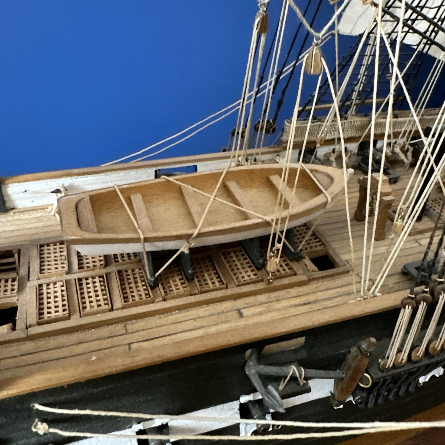 USS Constitution Models—Enclosed in glass with a custom built display table