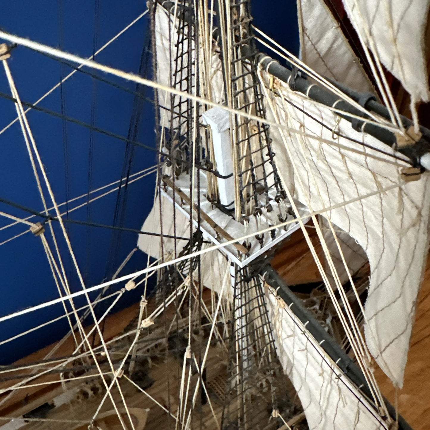 USS Constitution Models—Enclosed in glass with a custom built display table