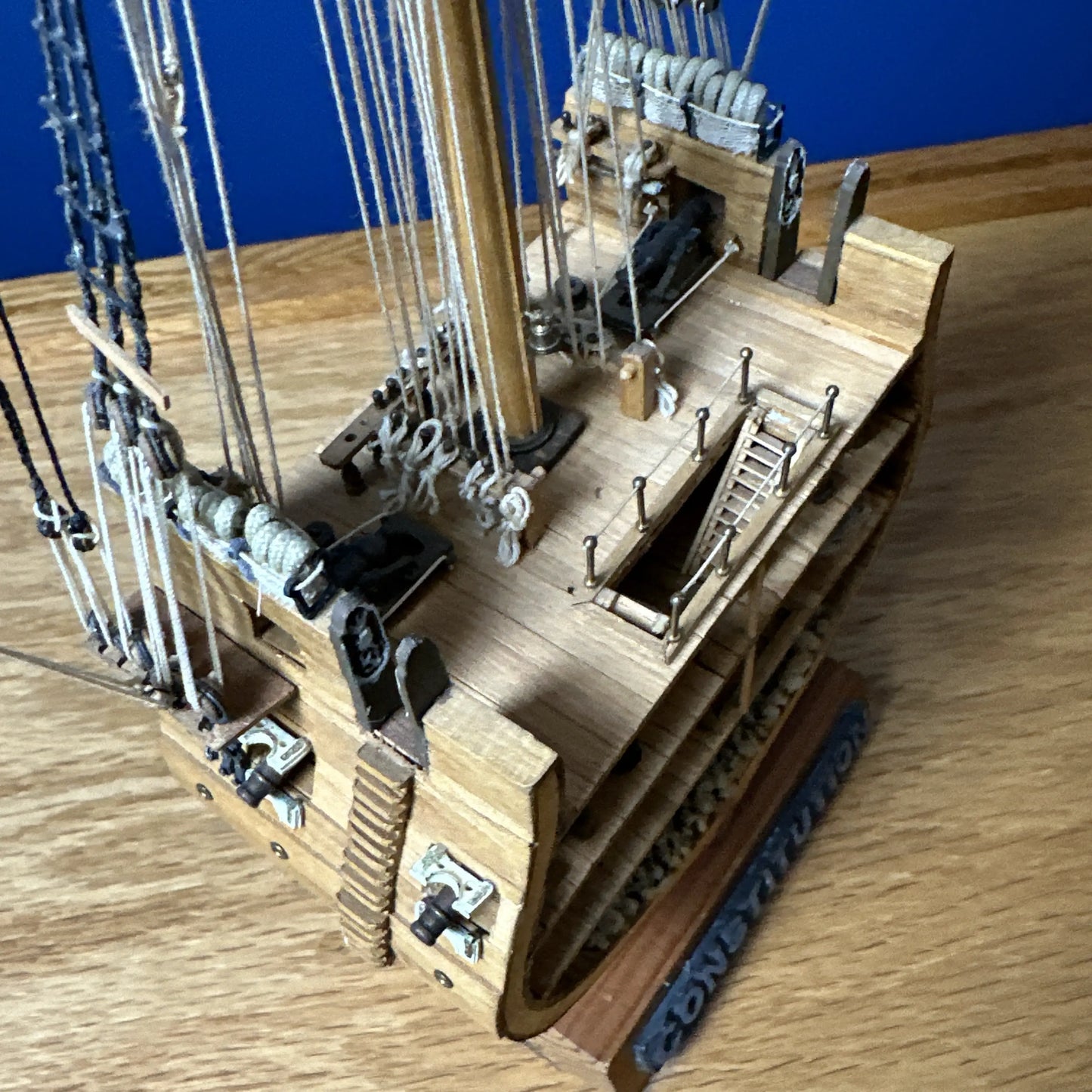 USS Constitution Models—Enclosed in glass with a custom built display table