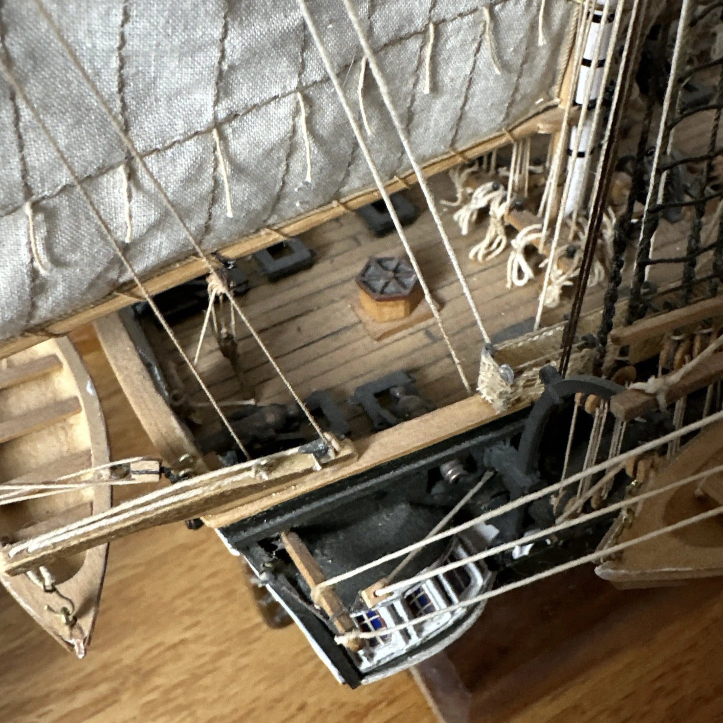 USS Constitution Models—Enclosed in glass with a custom built display table