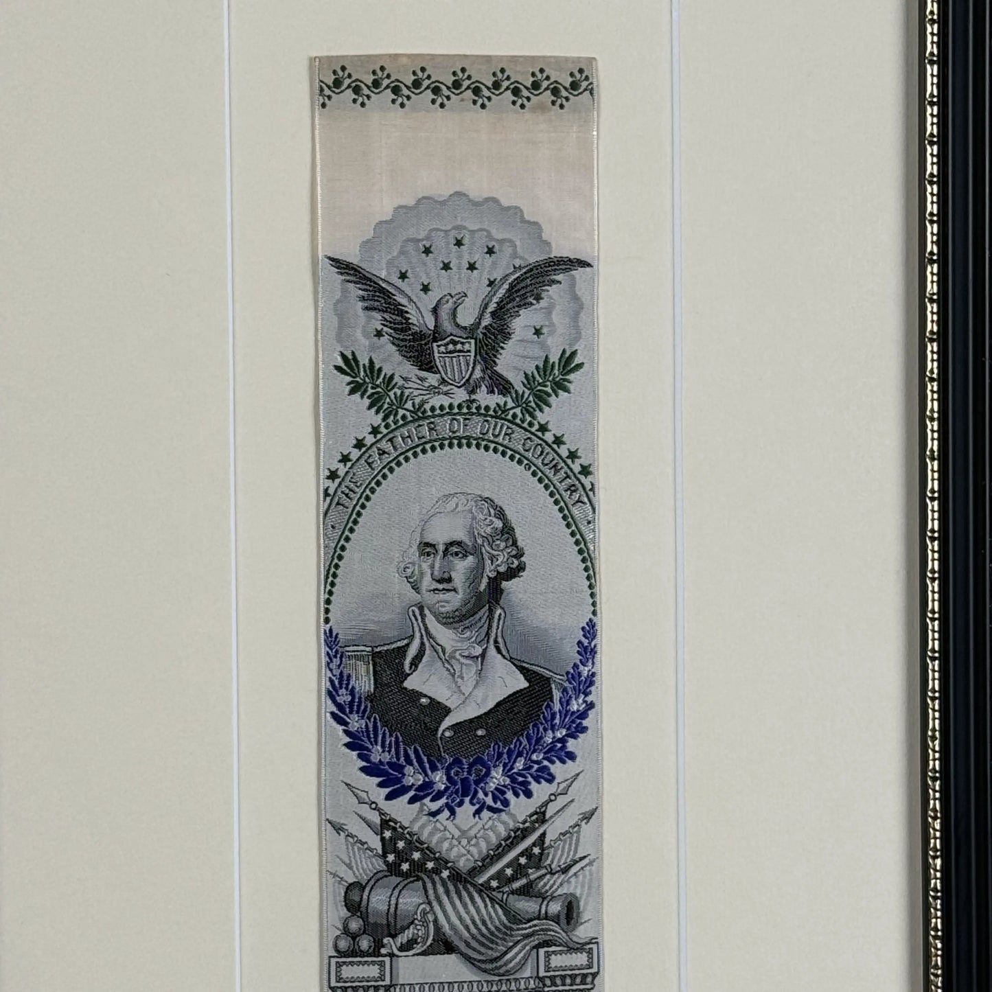 "George Washington - The Father of our Country" Stevengraph — Matted and framed