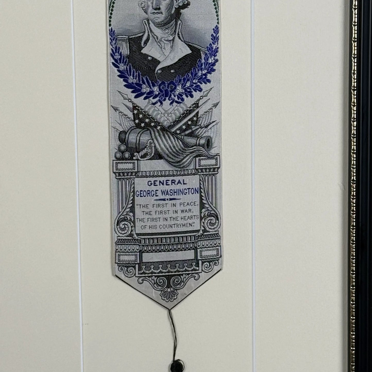 "George Washington - The Father of our Country" Stevengraph — Matted and framed