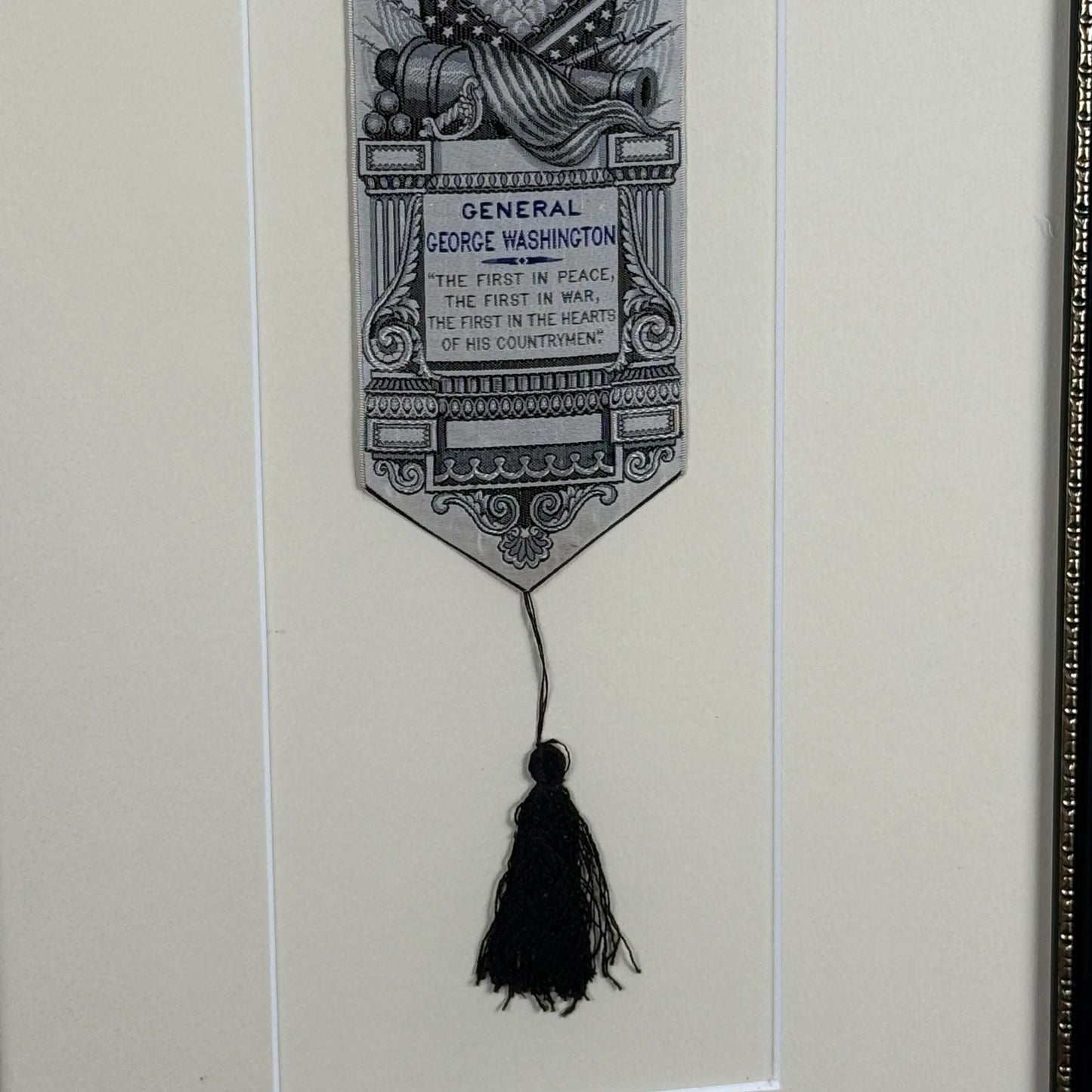 "George Washington - The Father of our Country" Stevengraph — Matted and framed