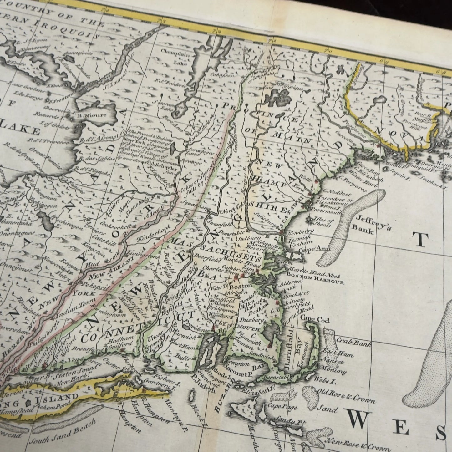 1747 "A New and Accurate Map of New Jersey" by Emanuel Bowen