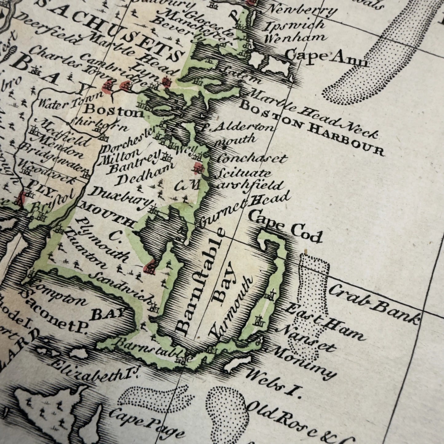 1747 "A New and Accurate Map of New Jersey" by Emanuel Bowen