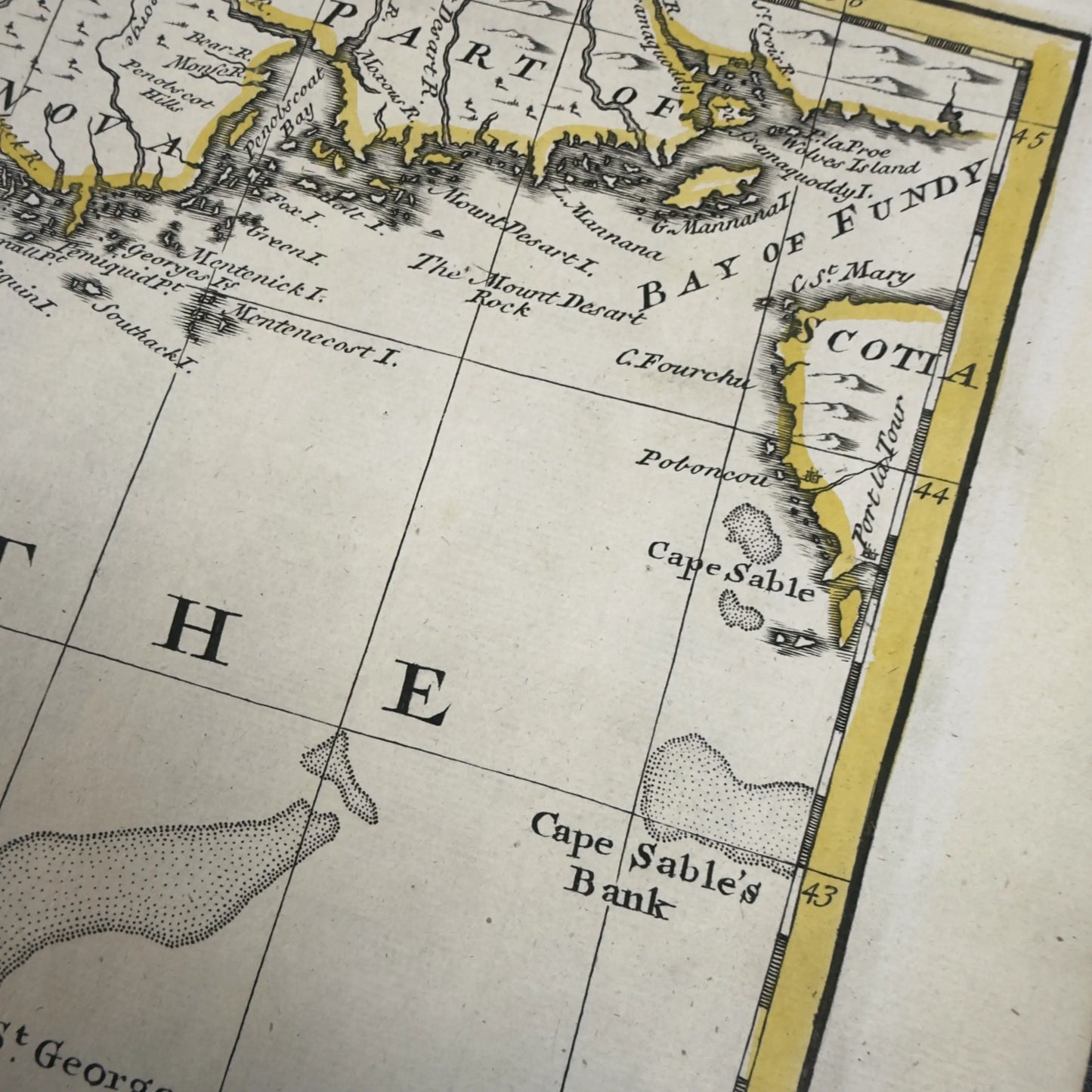 1747 "A New and Accurate Map of New Jersey" by Emanuel Bowen