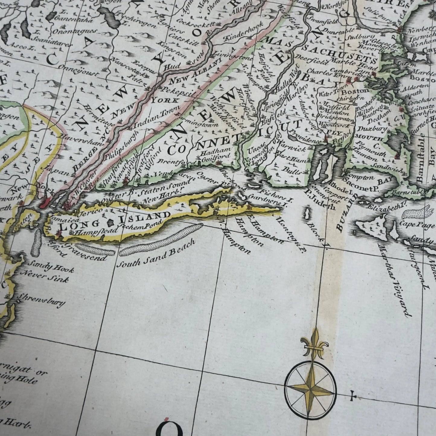 1747 "A New and Accurate Map of New Jersey" by Emanuel Bowen