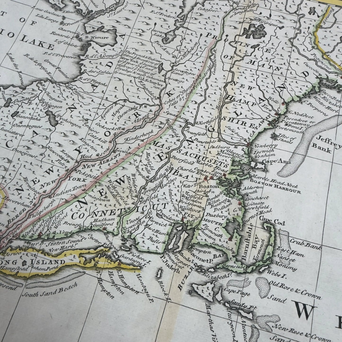 1747 "A New and Accurate Map of New Jersey" by Emanuel Bowen