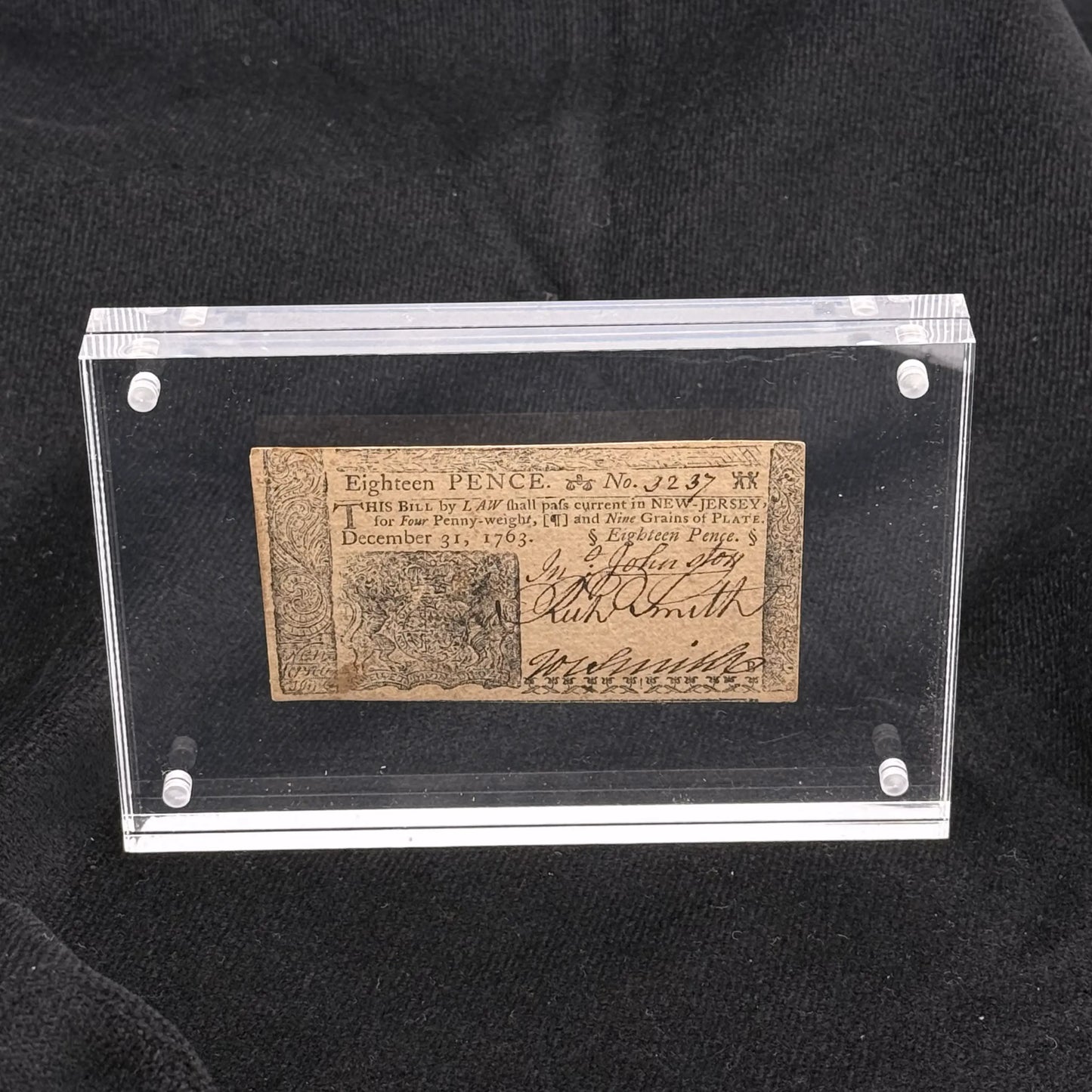 New Jersey note — 18 pence — December 31, 1763