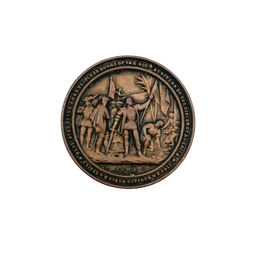 400th Anniversary of Christopher Columbus's Discovery of America — Bronze Medal — 1892