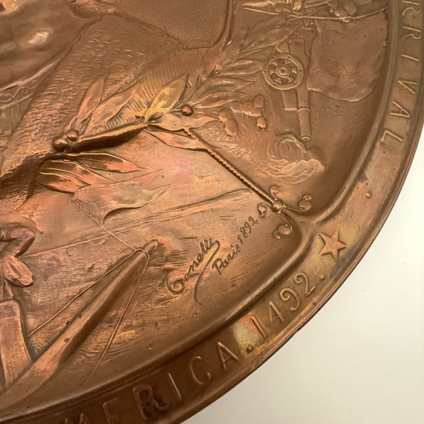 World’s Fair 1893 Columbian Exposition Large Copper Medallion