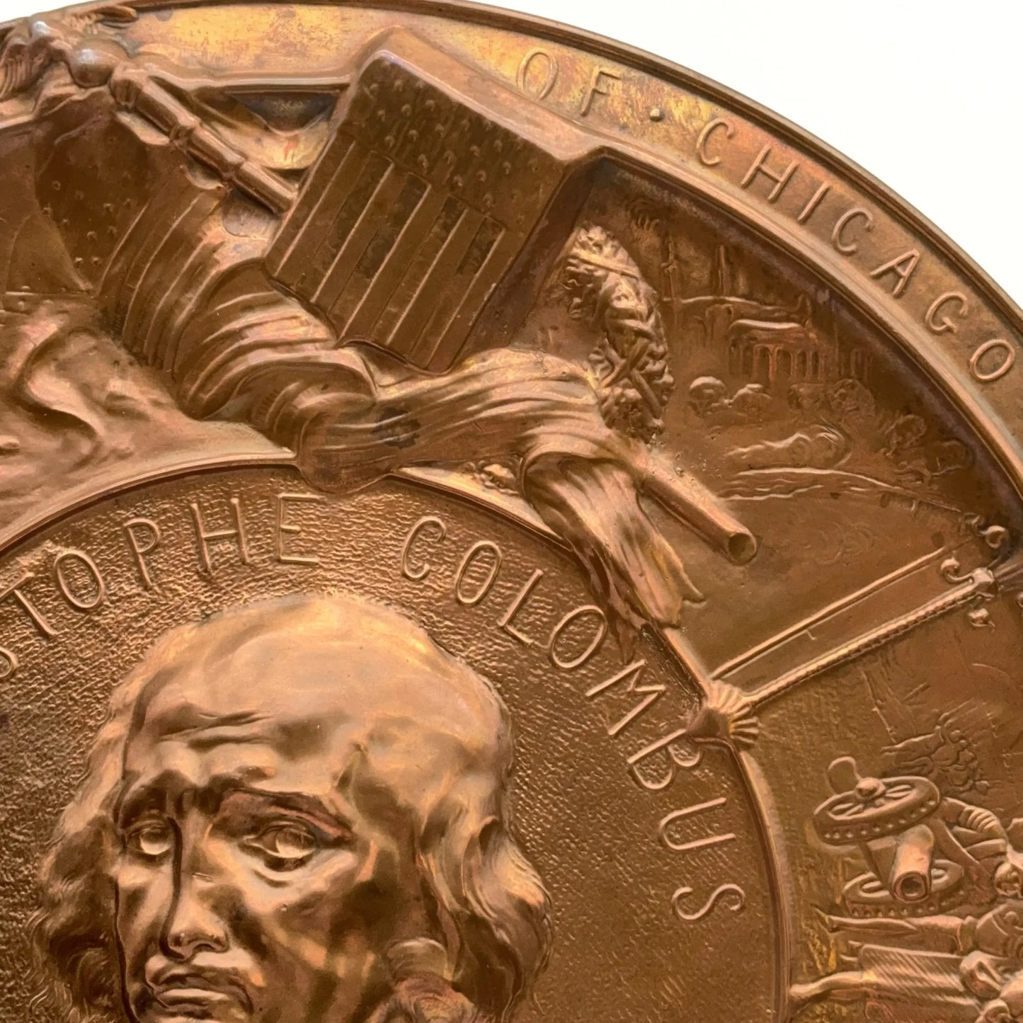 World’s Fair 1893 Columbian Exposition Large Copper Medallion
