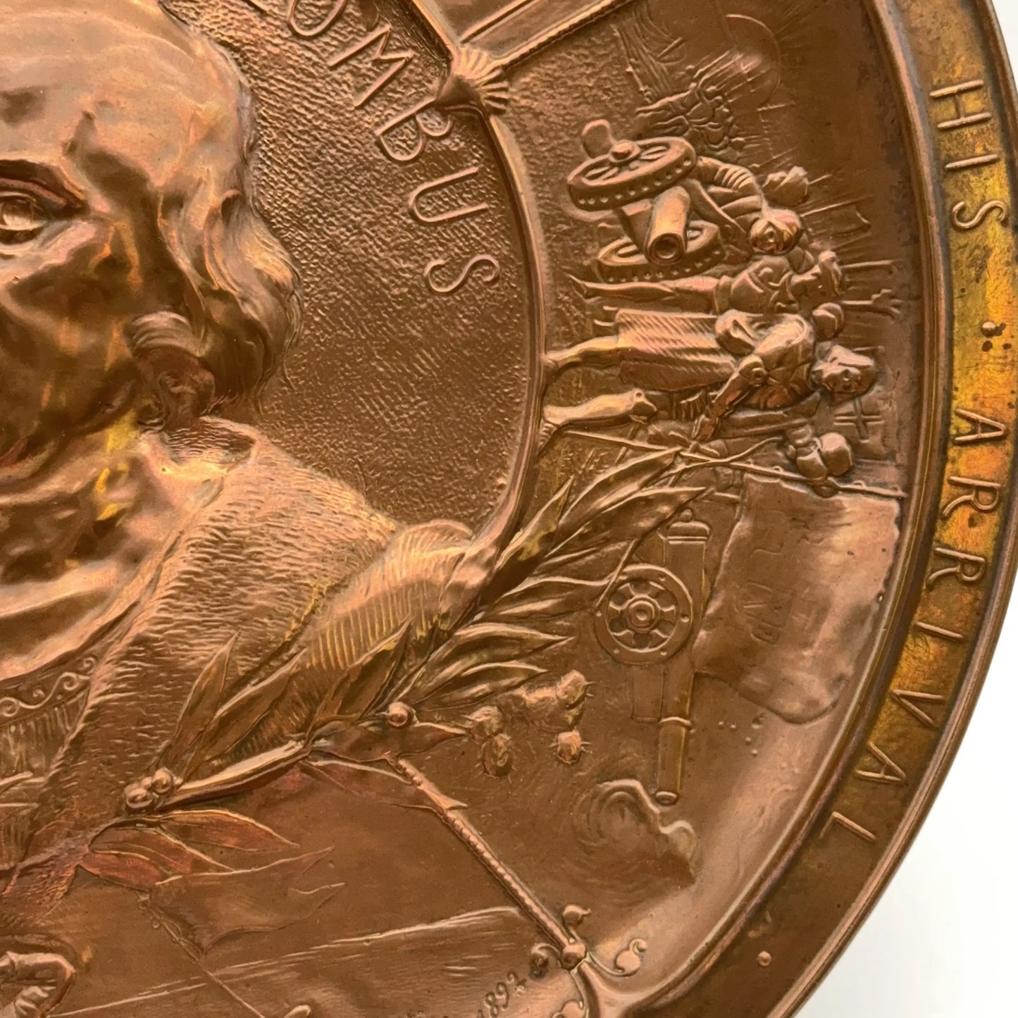 World’s Fair 1893 Columbian Exposition Large Copper Medallion