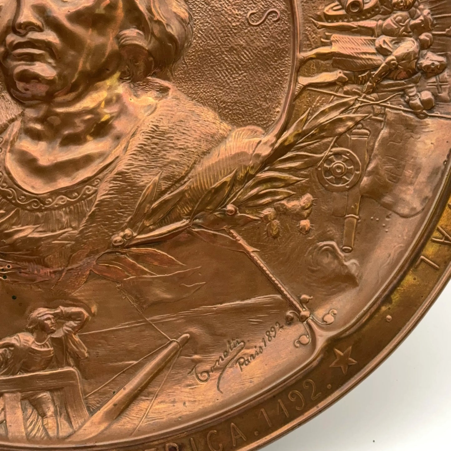 World’s Fair 1893 Columbian Exposition Large Copper Medallion