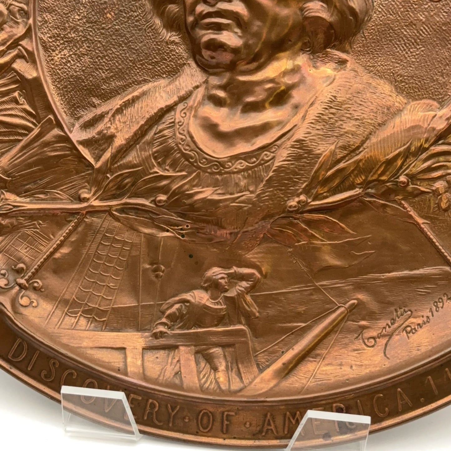 World’s Fair 1893 Columbian Exposition Large Copper Medallion