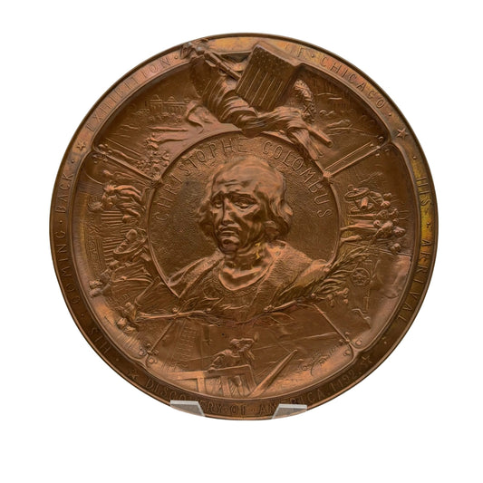 World’s Fair 1893 Columbian Exposition Large Copper Medallion