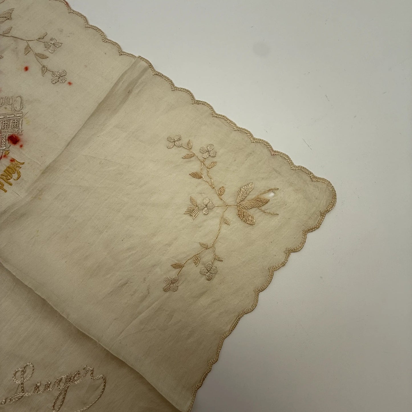 World’s Fair 1893 Columbian Exposition Embroidered Silk Handkerchiefs