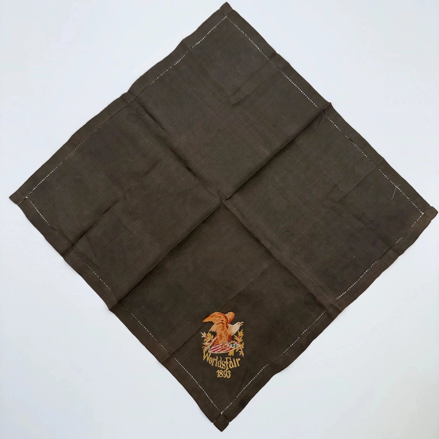 World’s Fair 1893 Columbian Exposition Embroidered Silk Handkerchiefs