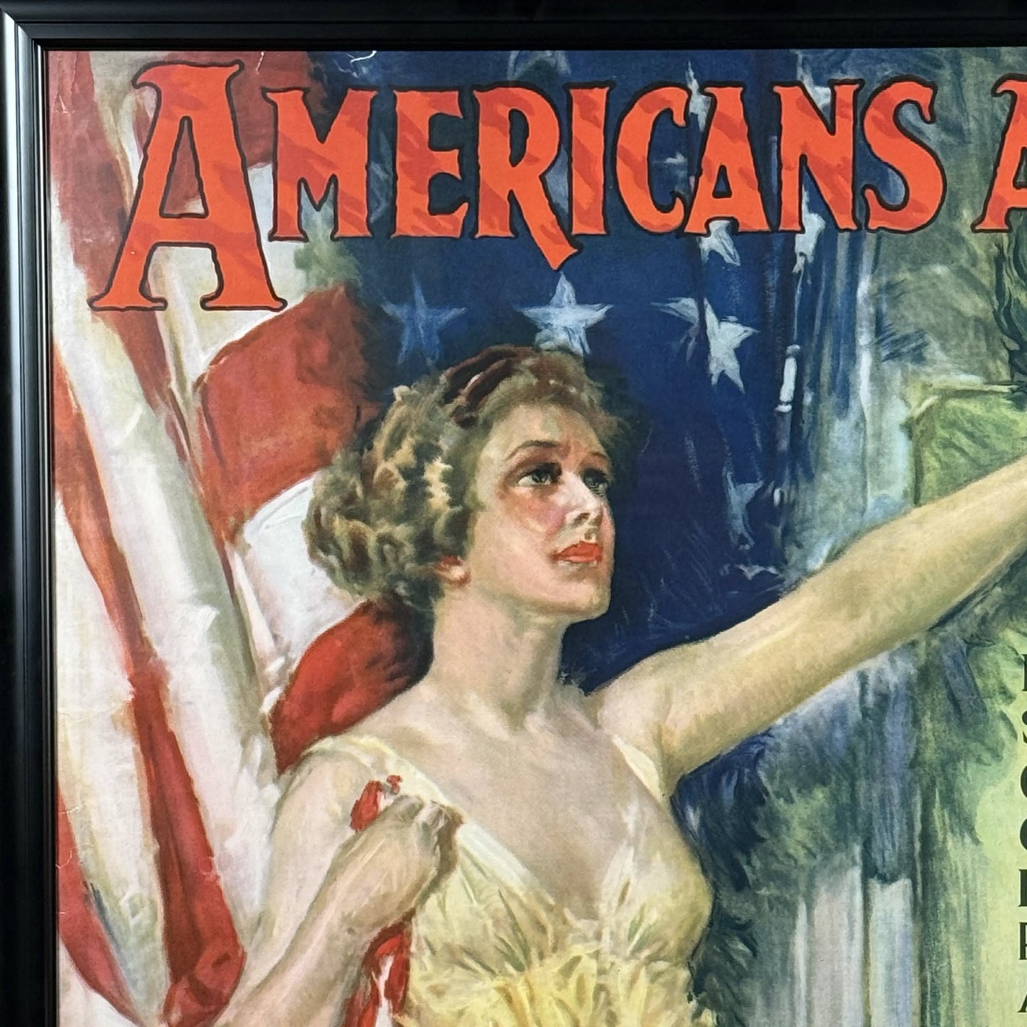 Original 1919 WWI Poster — "Americans All! - Victory Liberty Loan" Poster
