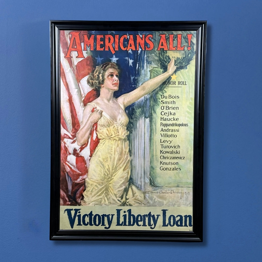 Original 1919 WWI Poster — "Americans All! - Victory Liberty Loan" Poster