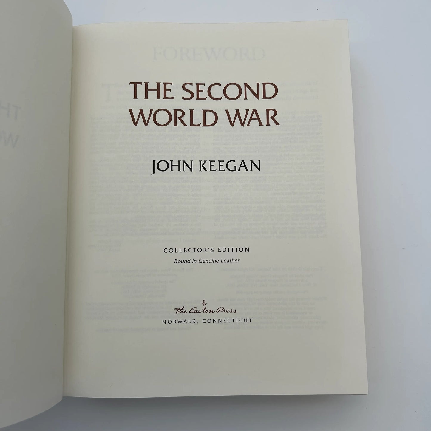 "The Second World War" by John Keegan — Leather-bound, gilt-edged Easton Press edition 10