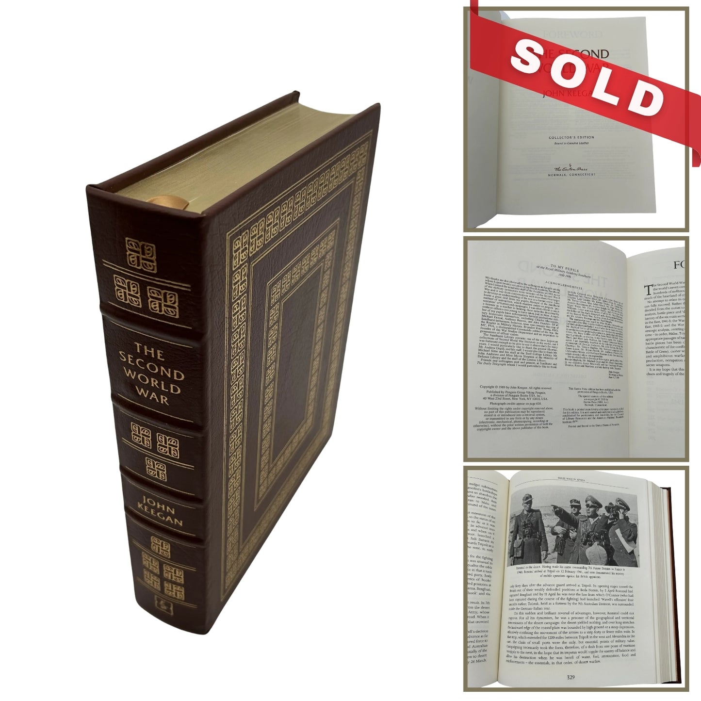 "The Second World War" by John Keegan — Leather-bound, gilt-edged Easton Press edition